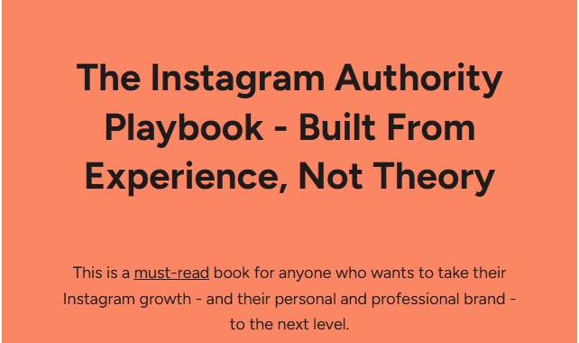 Instagram Authority Playbook Review